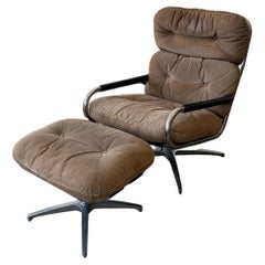 Retro George Mulhauser Chair & Ottoman for Directional