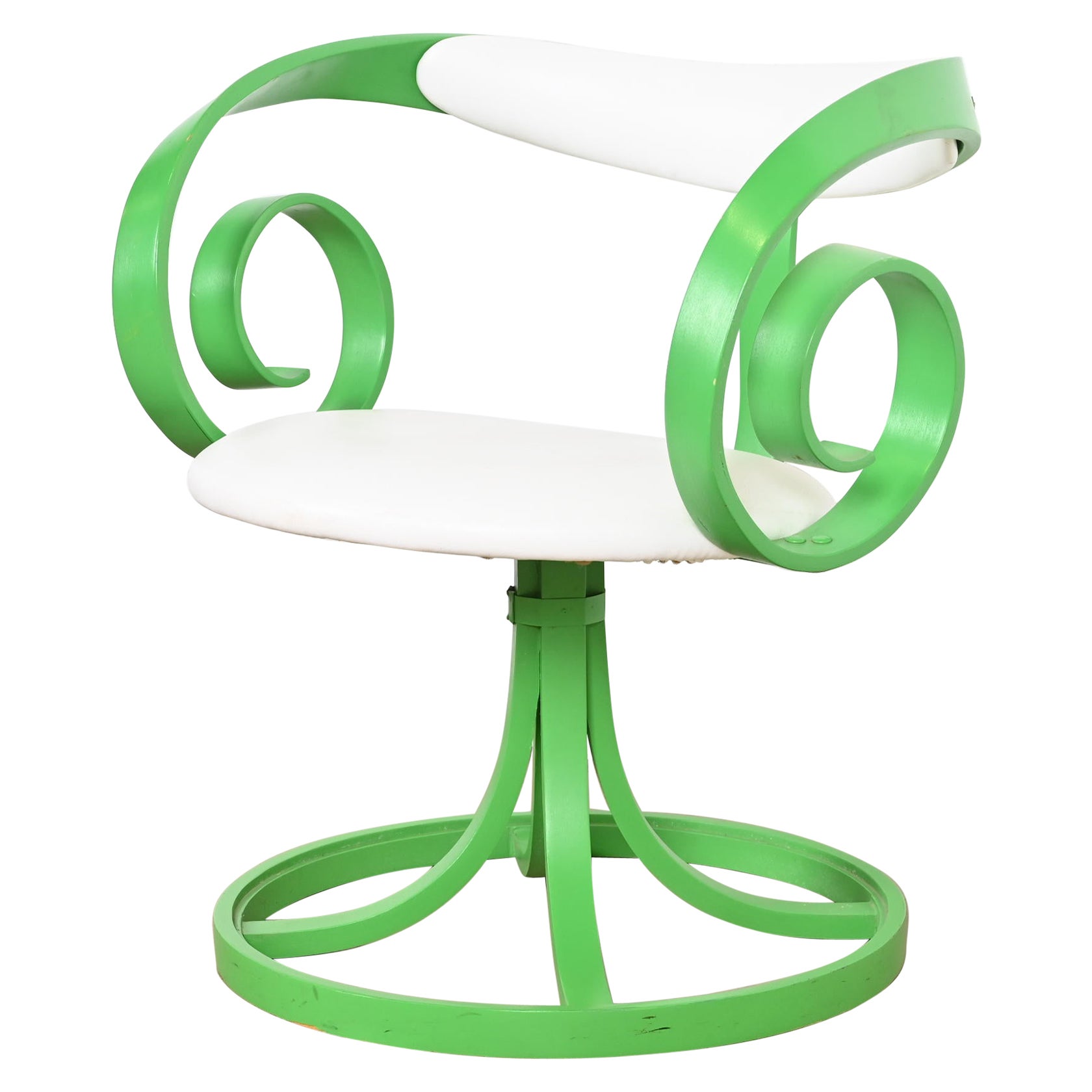 George Mulhauser for Plycraft Green Sultana Swivel Armchair