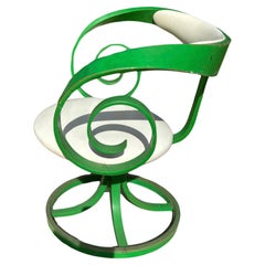 George Mulhauser for  Plycraft Green  Swivel Armchair