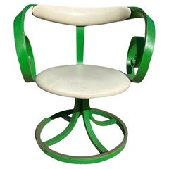 Vintage George Mulhauser for  Plycraft Green  Swivel Armchair