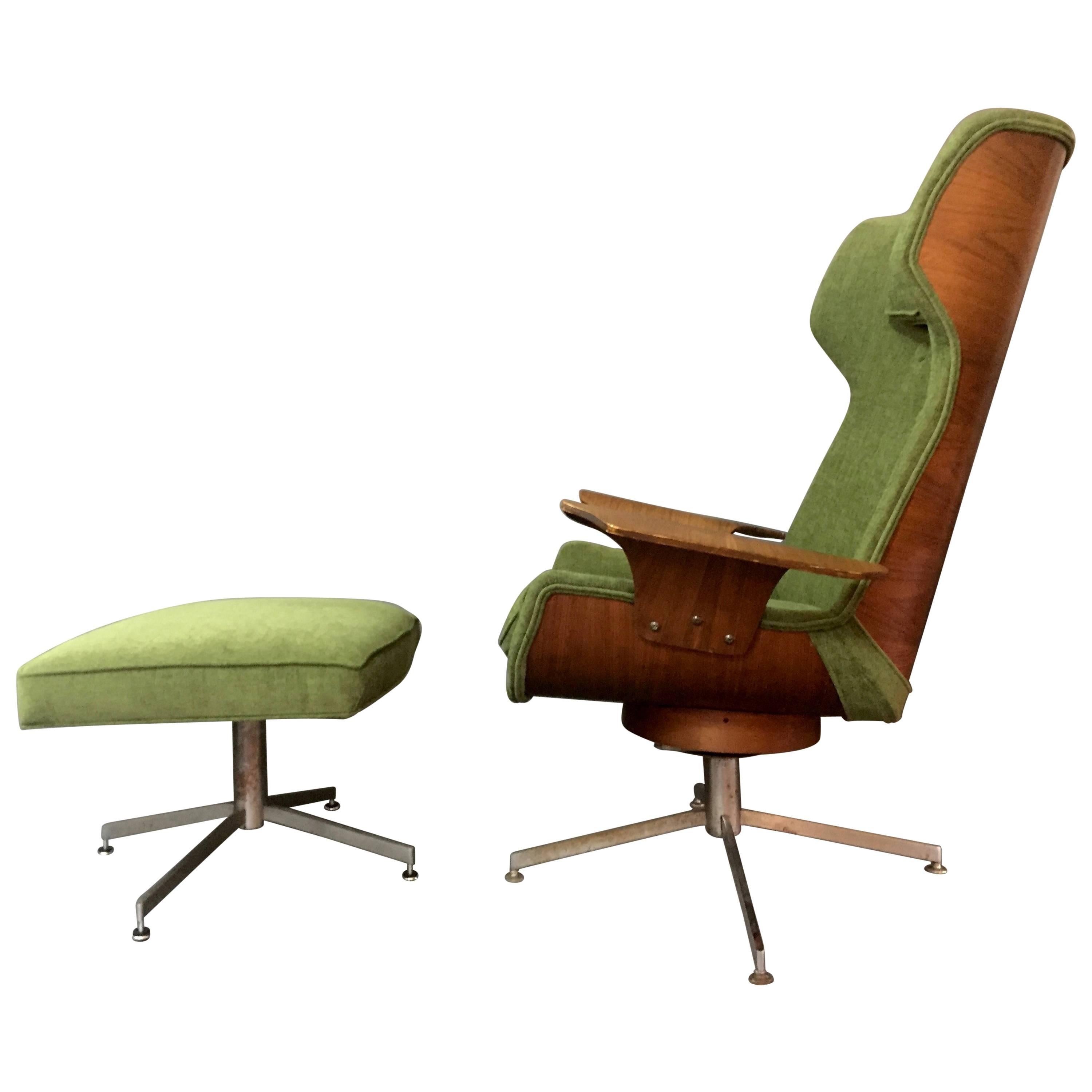 George Mulhauser for Plycraft Lounge Chair and Ottoman, 1970 For Sale