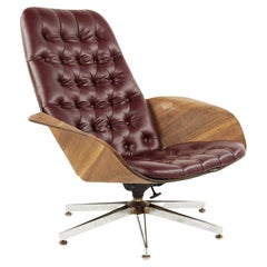George Mulhauser for Plycraft Mid Century Tufted Walnut Lounge Chair
