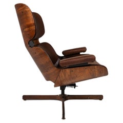 Fauteuil de salon « Mr. Chair » de George Mulhauser pour Plycraft en cuir véritable, États-Unis