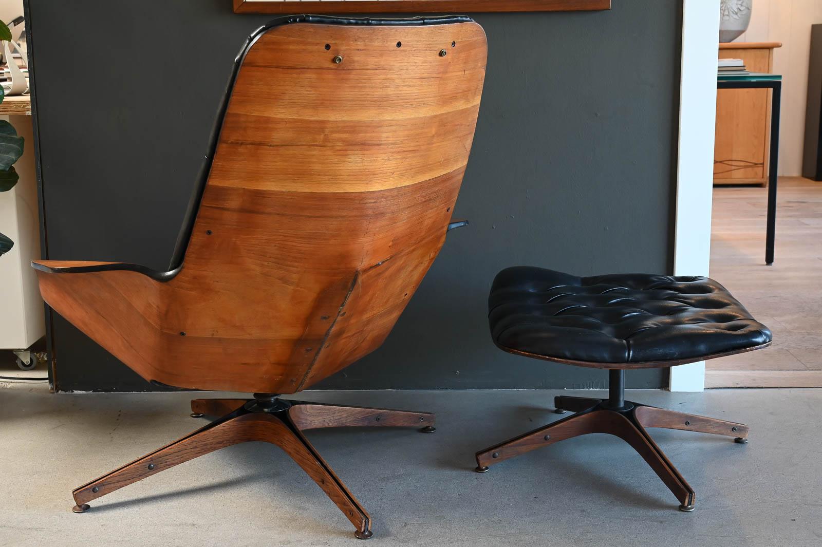 George Mulhauser for Plycraft Mr. Chair & Ottoman, ca. 1970 In Good Condition In Costa Mesa, CA