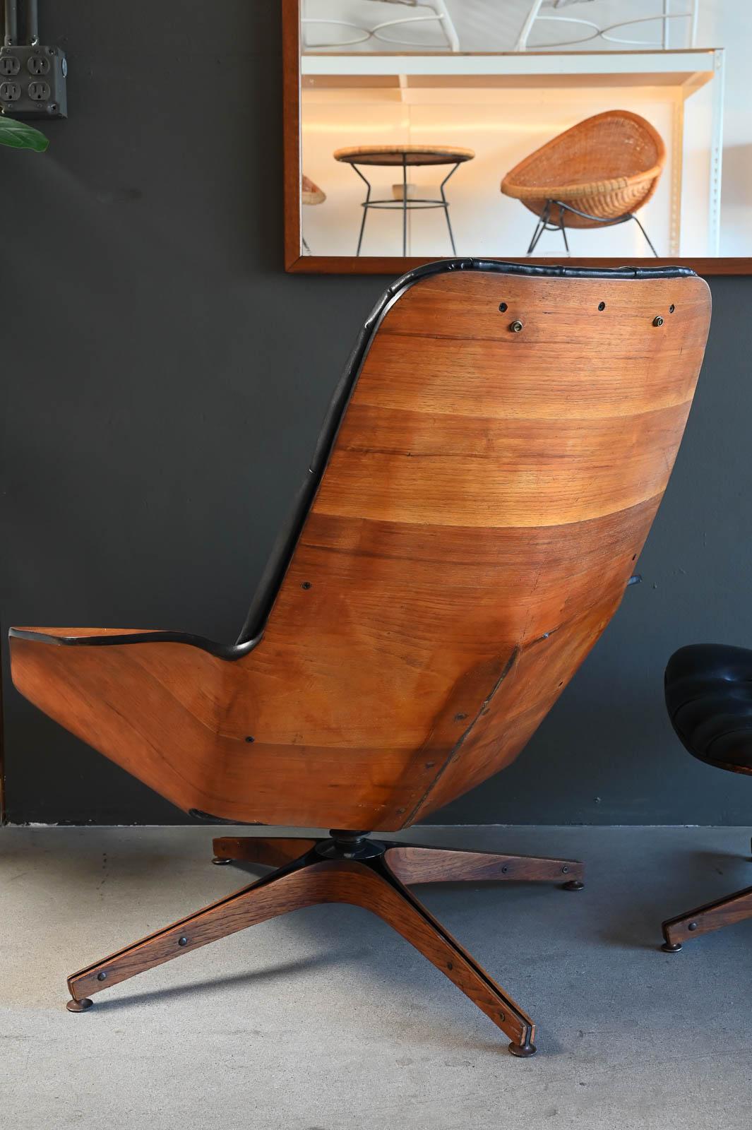 Late 20th Century George Mulhauser for Plycraft Mr. Chair & Ottoman, ca. 1970