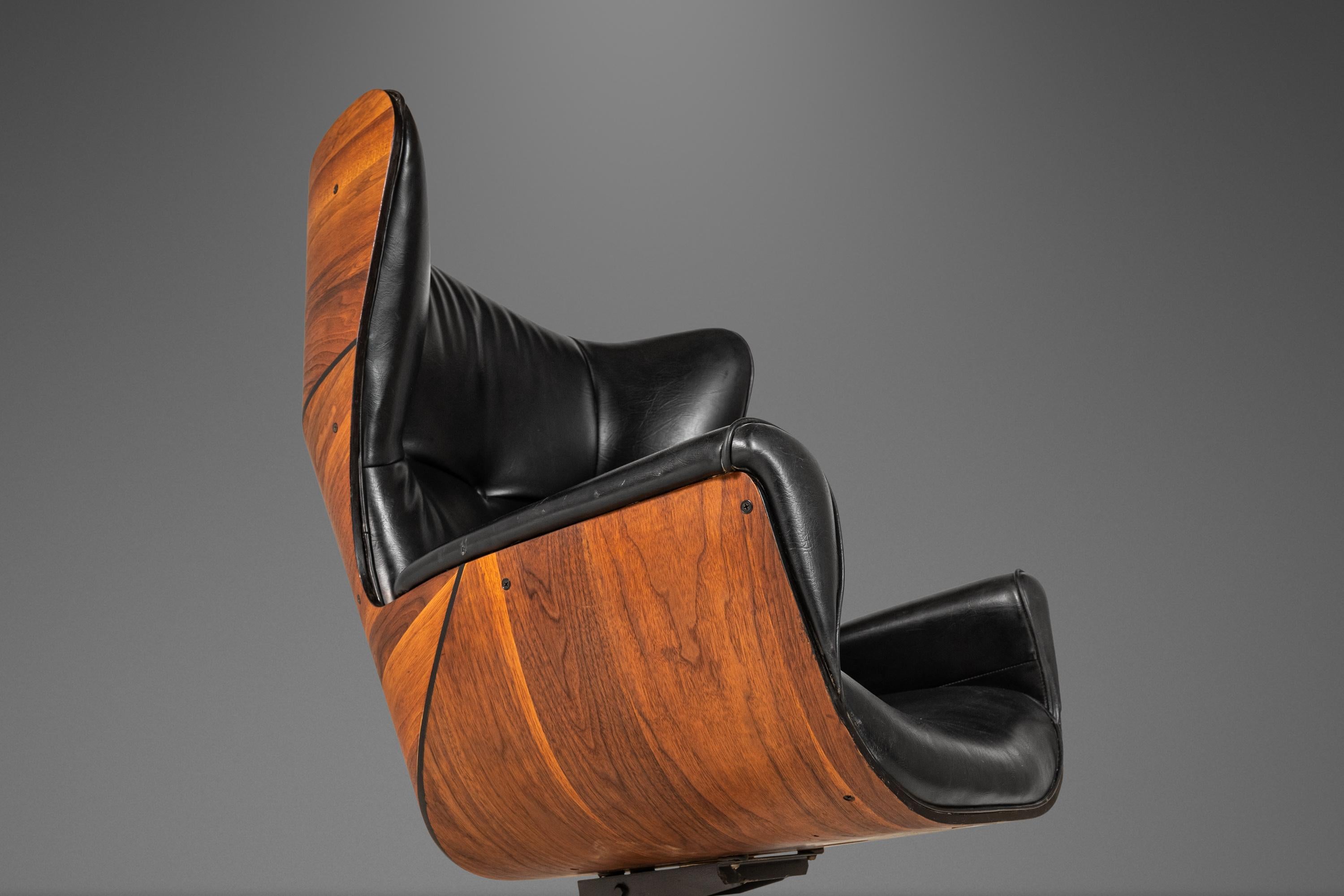 George Mulhauser for Plycraft Mr. Chair Wingback Lounge Chair and Ottoman, 1960s 7