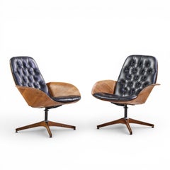 George Mulhauser for Plycraft Mrs. Chair Mid Century Lounge Chairs - Pair