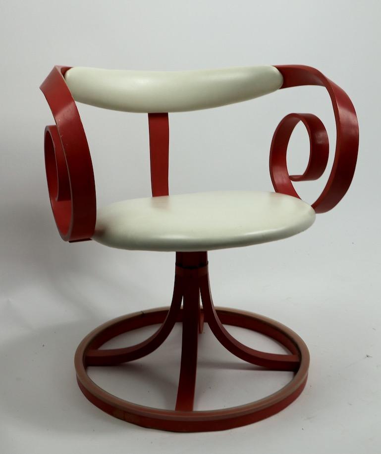 Mid-Century Modern George Mulhauser for Plycraft Scroll Arm Sultana Swivel Chair