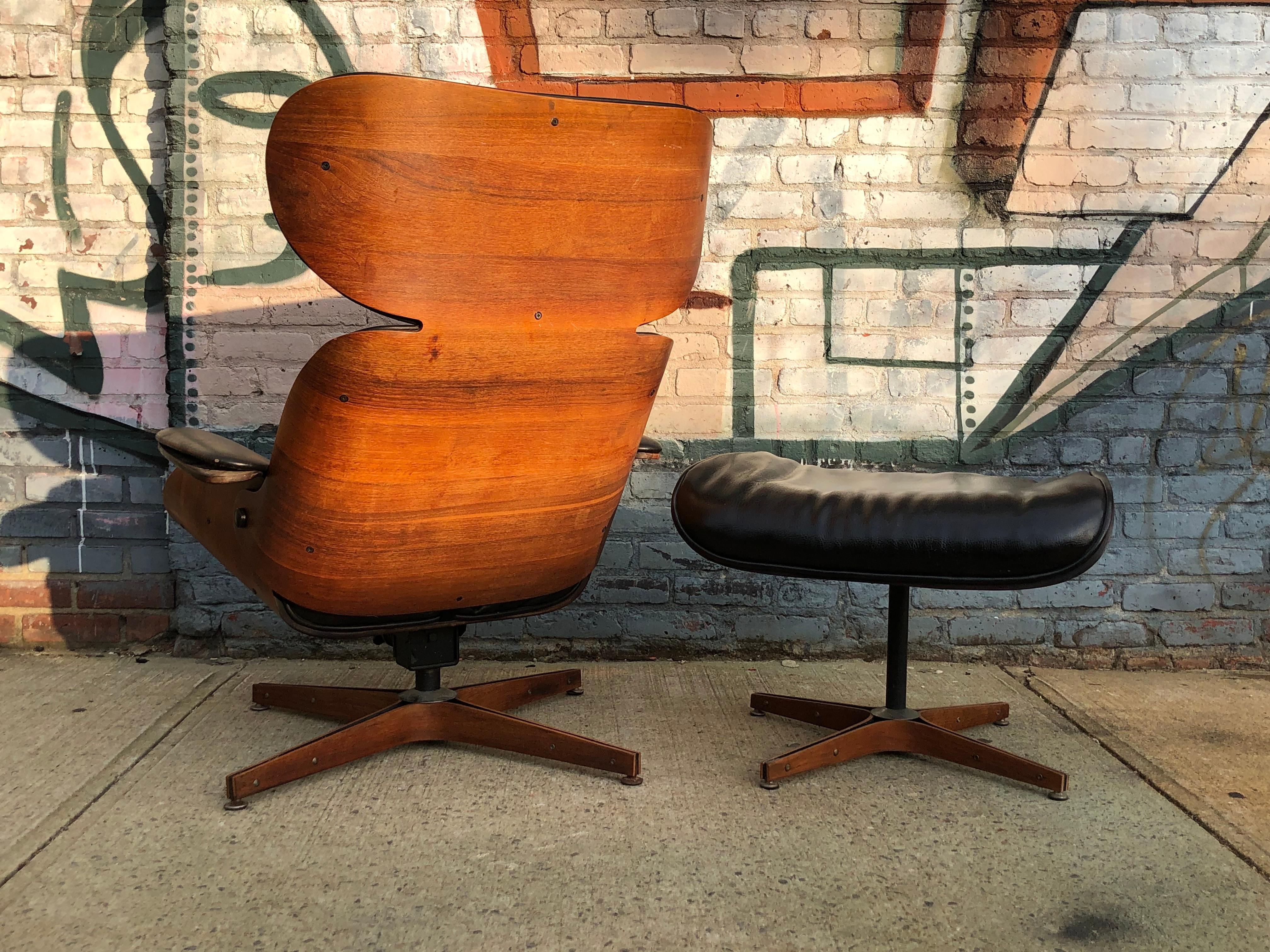 American Stunning George Mulhauser “Mr. Chair” and ottoman for Plycraft