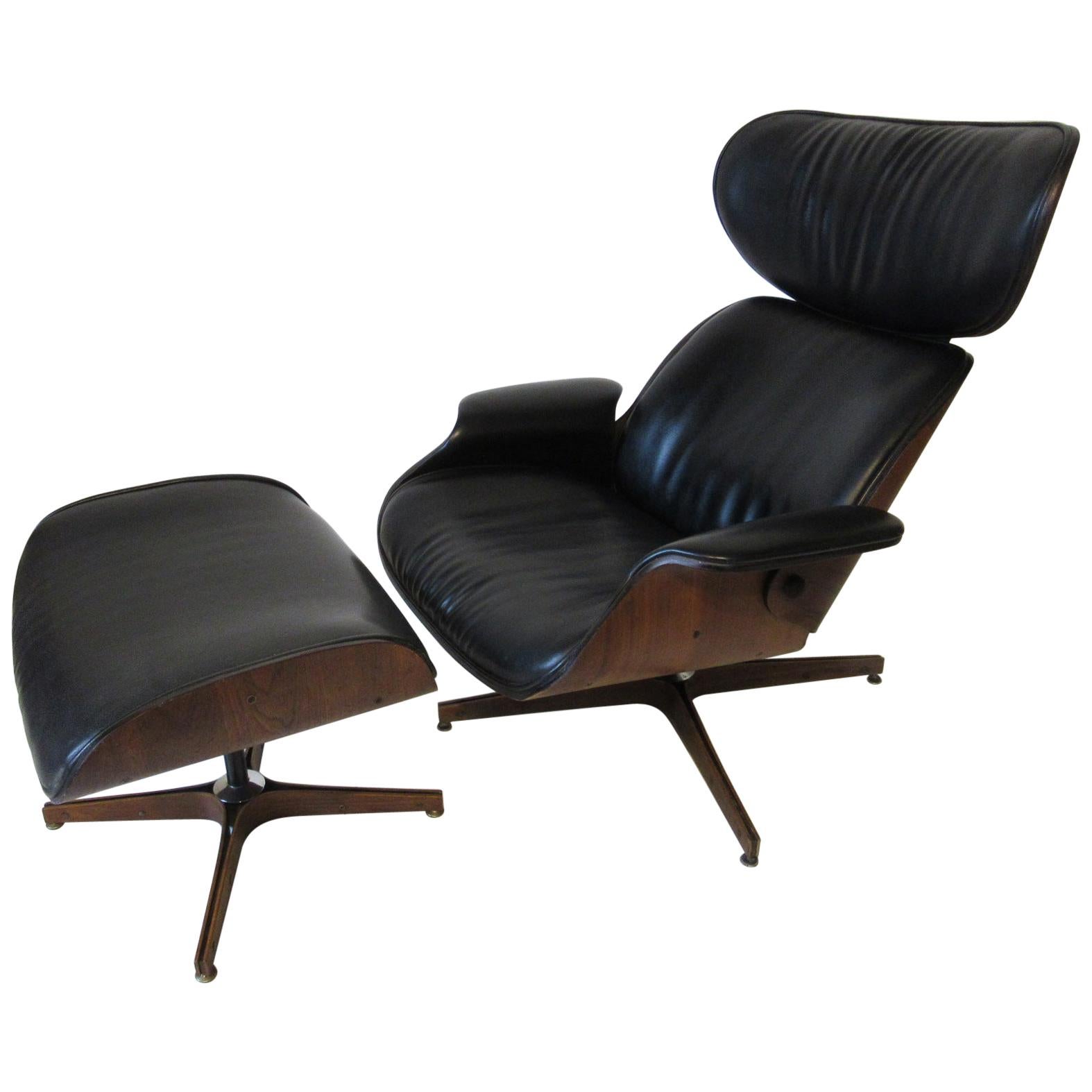 George Mulhauser "Mr. Chair" Lounger with Ottoman for Plycraft