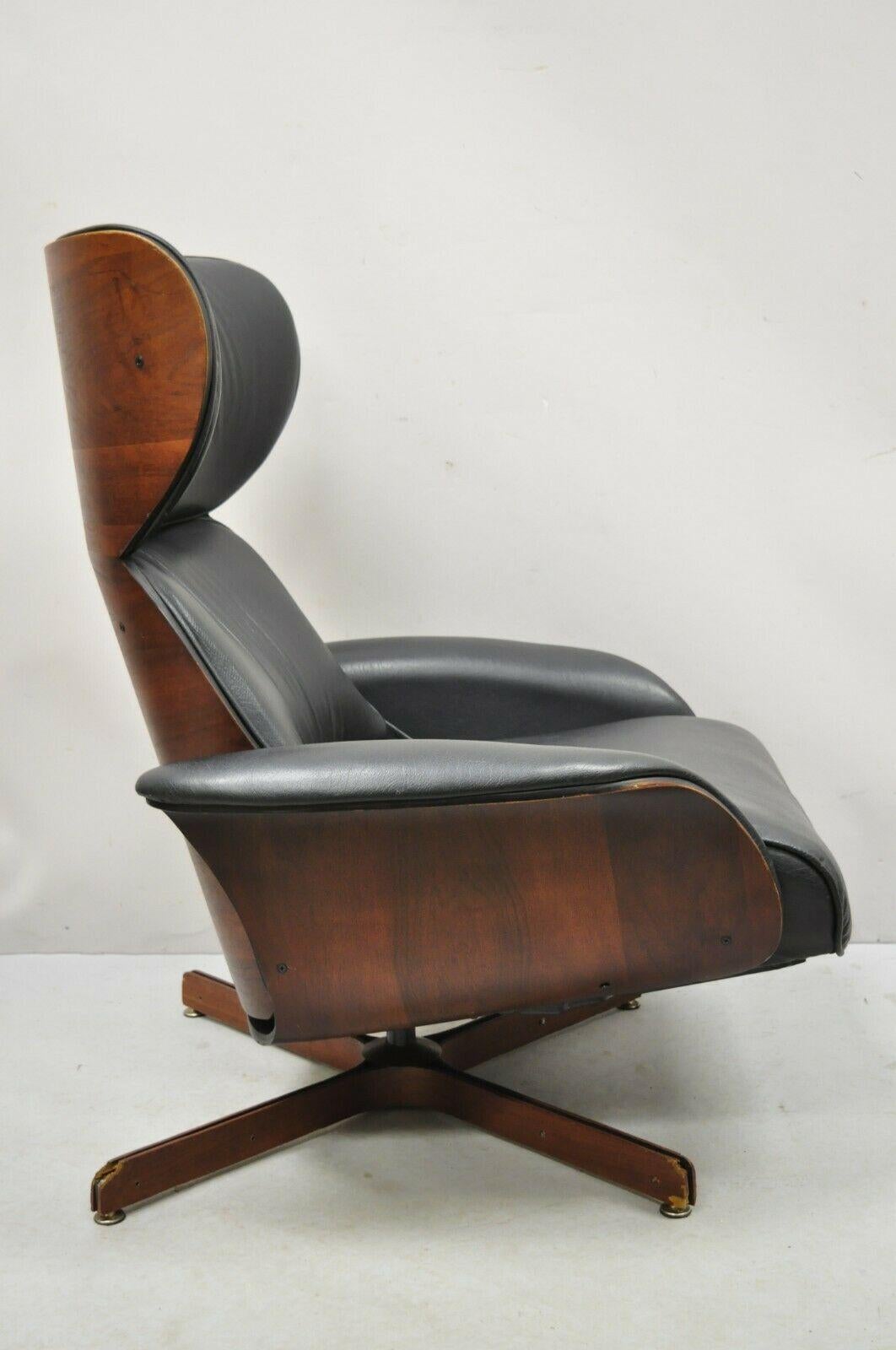 George Mulhauser Plycraft Mr. Chair Walnut Black Recliner Reclining Lounge Chair 2