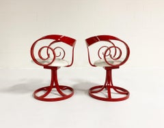 George Mulhauser Red Sultana Chairs, Pair