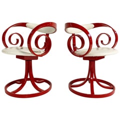 George Mulhauser Red Sultana Chairs, Pair
