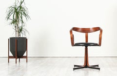 George Mulhauser “Scroll” Swivel Armchair for Plycraft