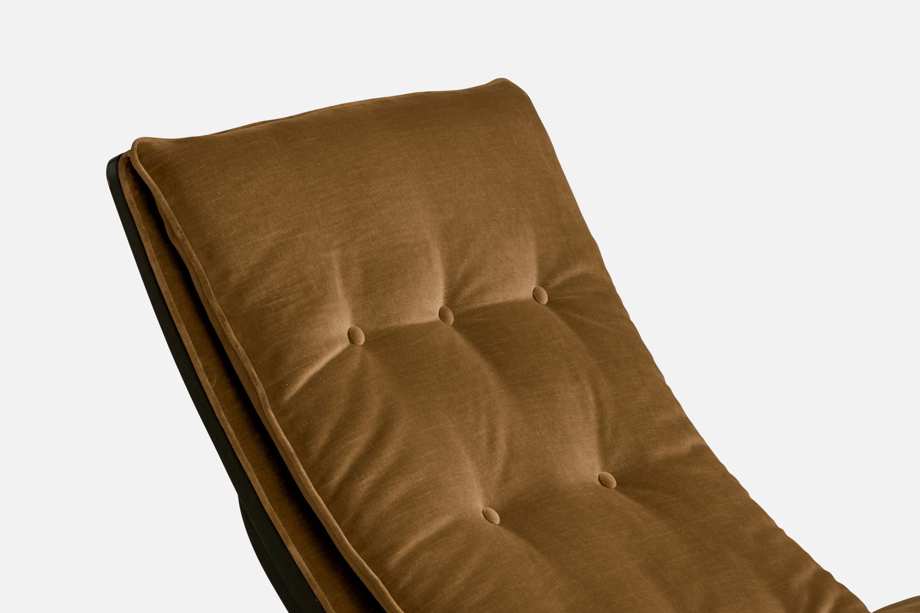 George Mulhauser, Sultana Chaise Longue, Moulded Plywood, Velvet, USA, 1960s For Sale 3