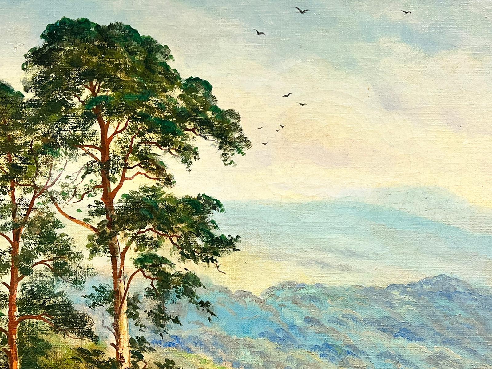 Enorme Antique British Firmado Óleo Extenso Paisaje fluvial Vistas montañosas, enmarcado - Painting Victoriano de George Mulready Freezor