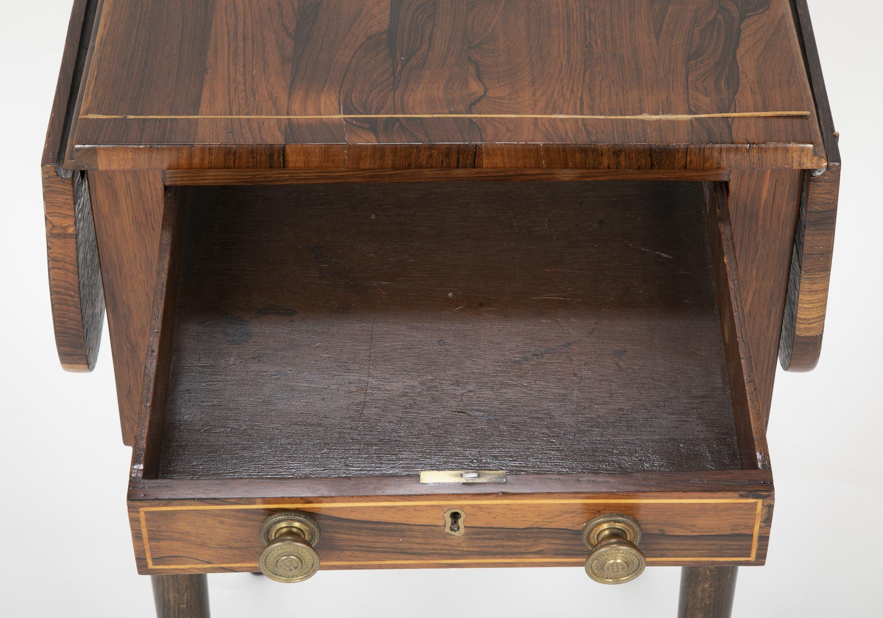 English Regency Rosewood Inlaid Drop-Leaf Table 3