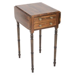 English Regency Rosewood Inlaid Drop-Leaf Table