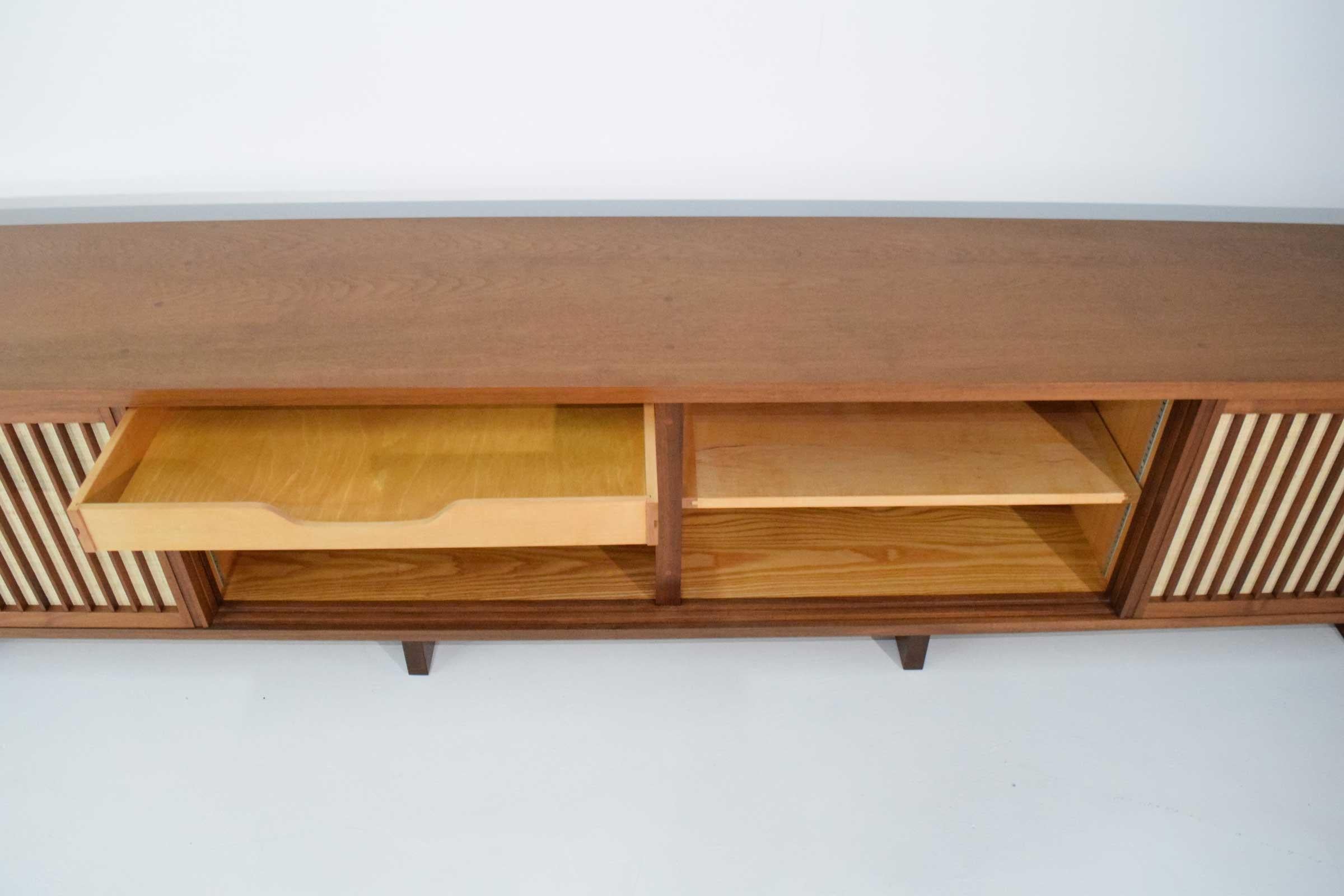George Nakashima Four Door Pandamus Cabinet in Walnut and Teak In Excellent Condition In Dallas, TX