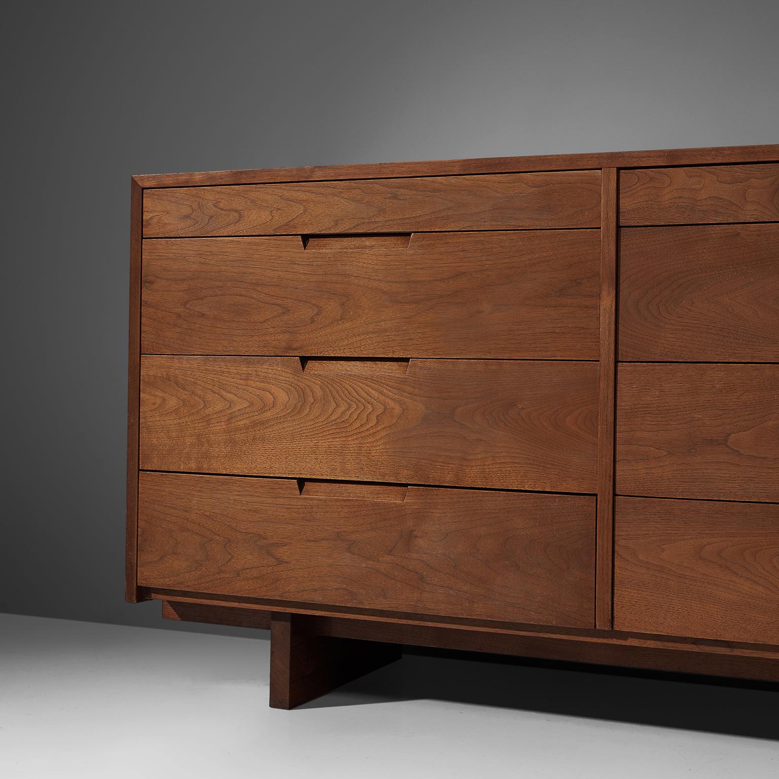 Mid-Century Modern George Nakashima a 'Born Together' pair of Chests of Drawers in Walnut,  1955