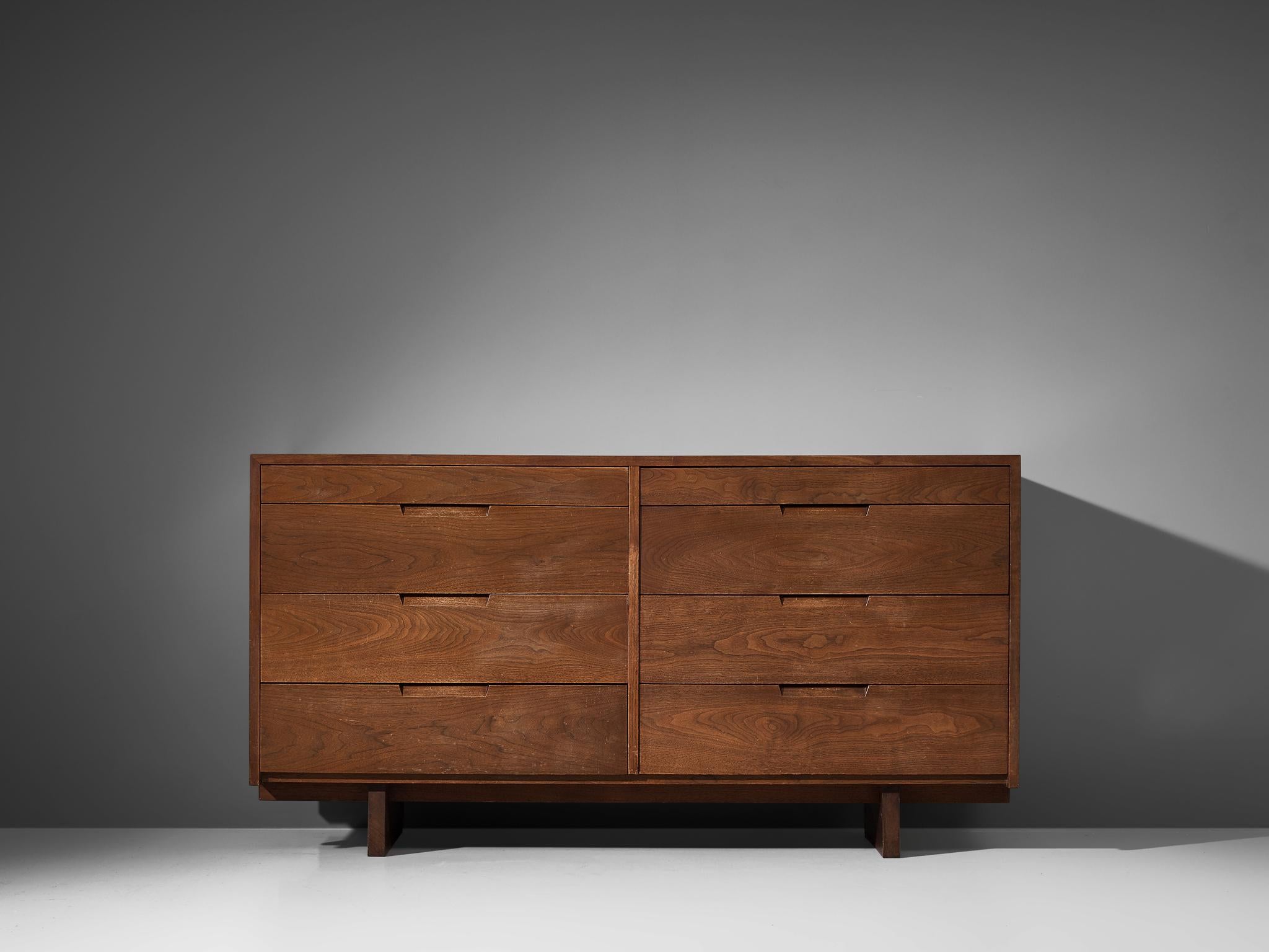 American George Nakashima a 'Born Together' pair of Chests of Drawers in Walnut,  1955