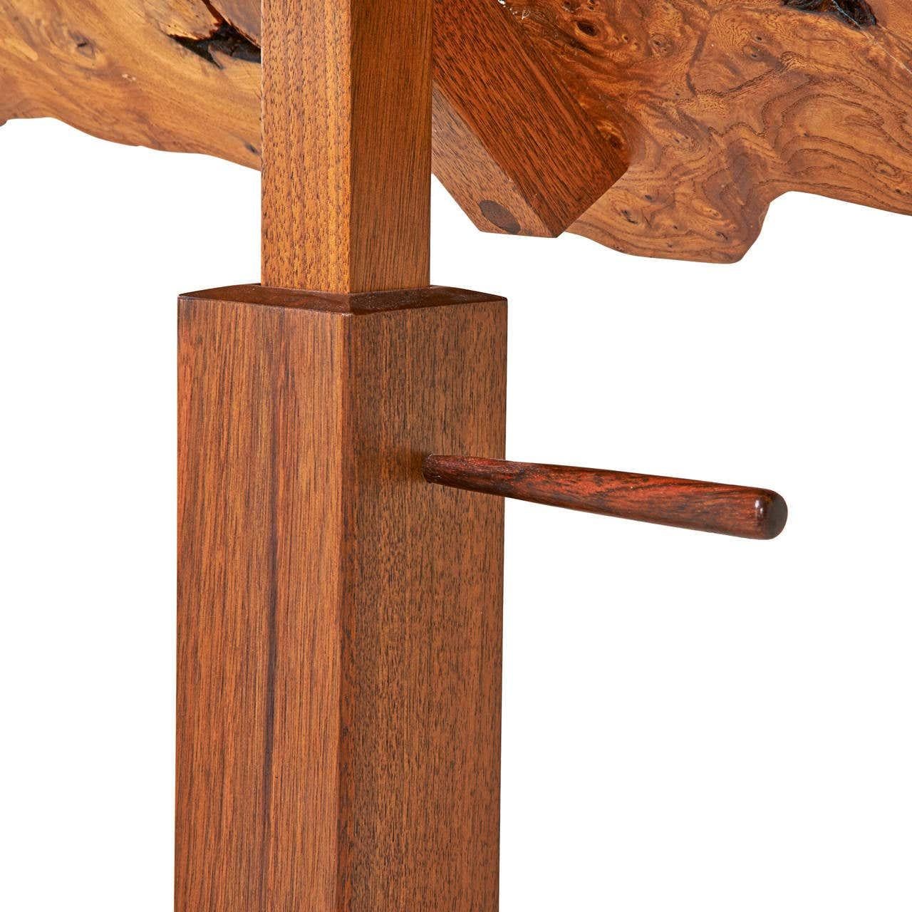 American George Nakashima Adjustable Music Stand in Burl, Elm & Walnut, USA, 1980