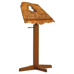 George Nakashima Adjustable Music Stand in Burl, Elm & Walnut, USA, 1980