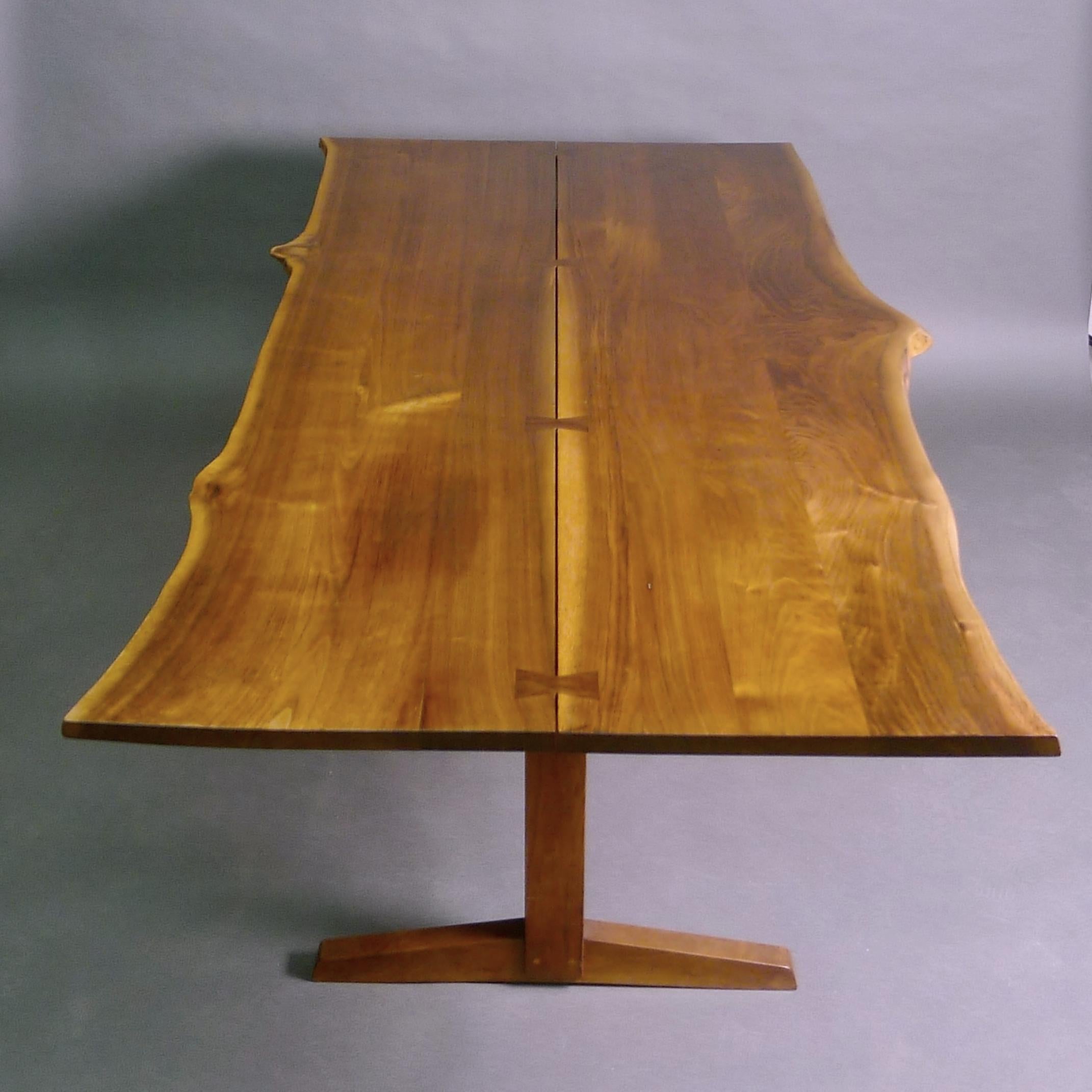 George Nakashima, American Black Walnut Free-Edge Trestle Dining Table, 1960 1