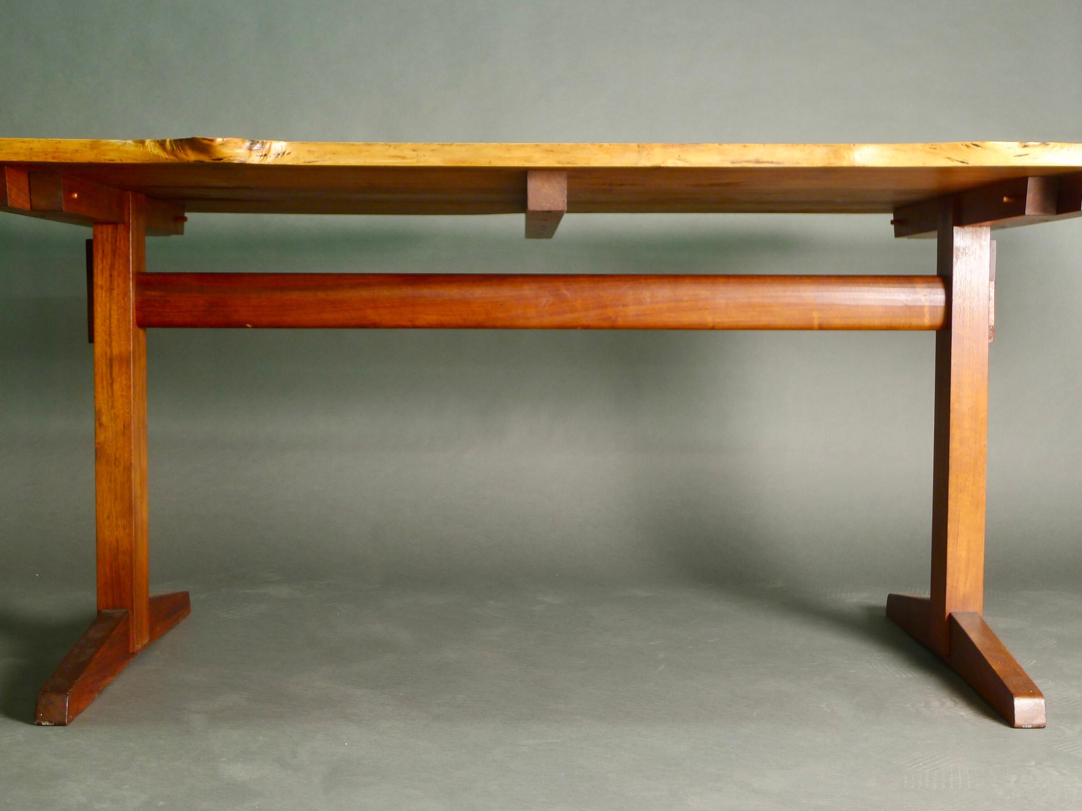 George Nakashima, American Black Walnut Free-Edge Trestle Dining Table, 1960 2