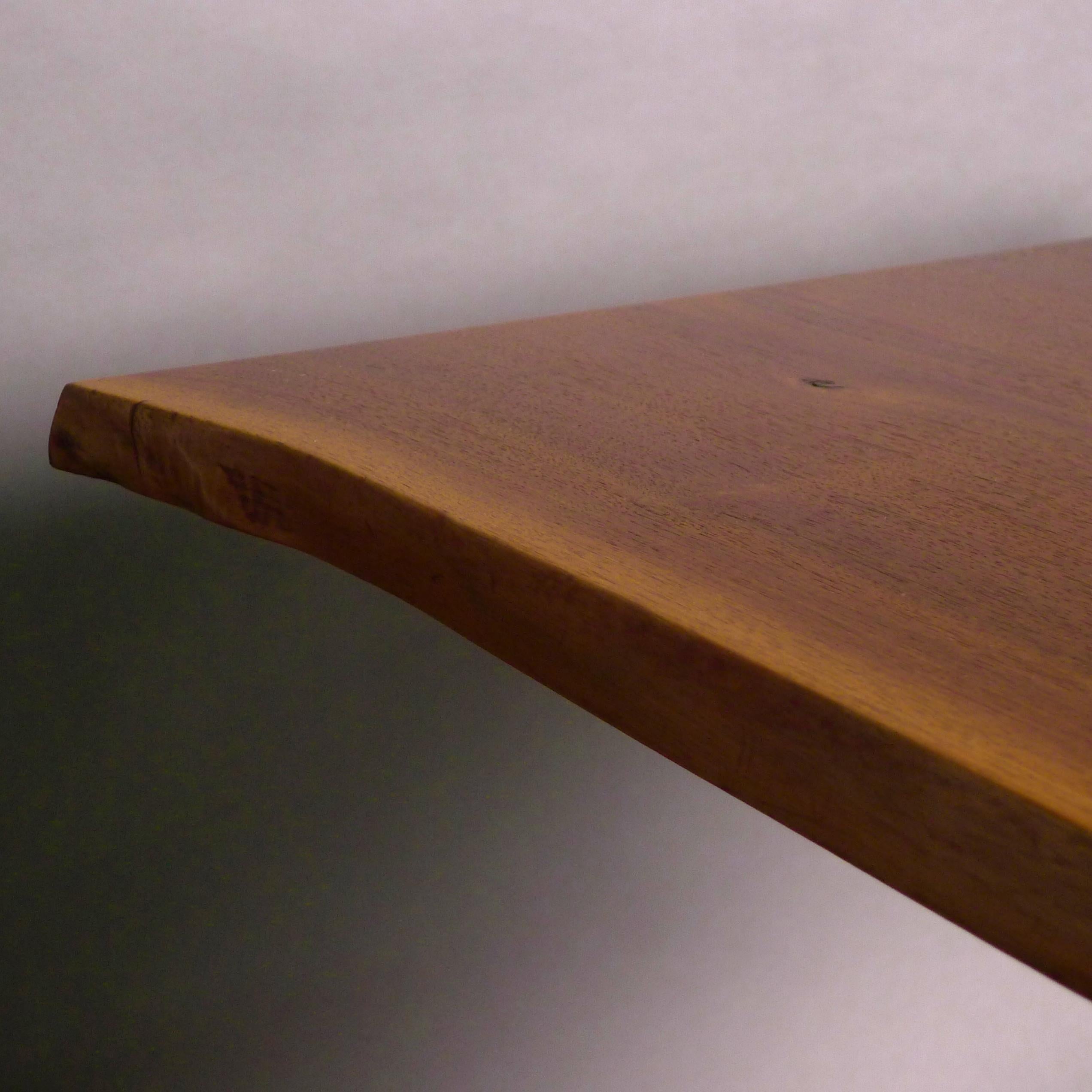 Mid-Century Modern George Nakashima, American Black Walnut Free-Edge Trestle Dining Table, 1960