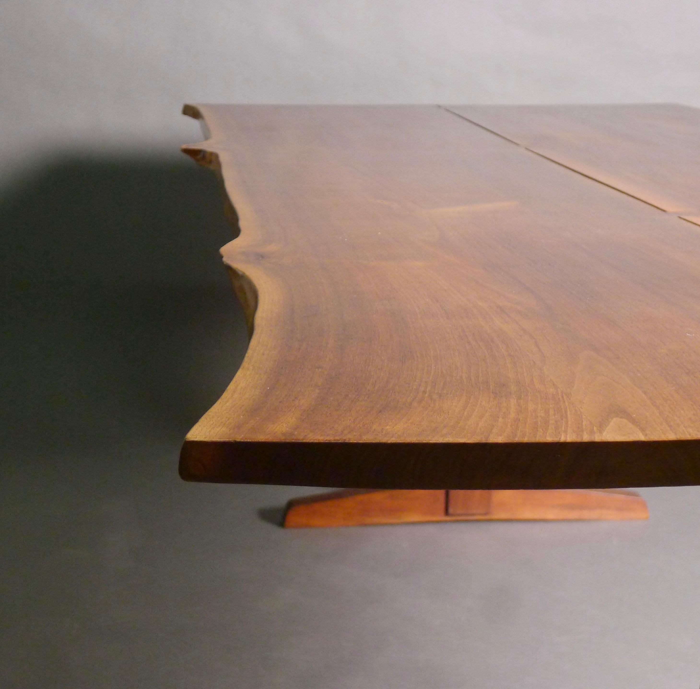 George Nakashima, American Black Walnut Free-Edge Trestle Dining Table, 1960 In Good Condition In Wargrave, Berkshire