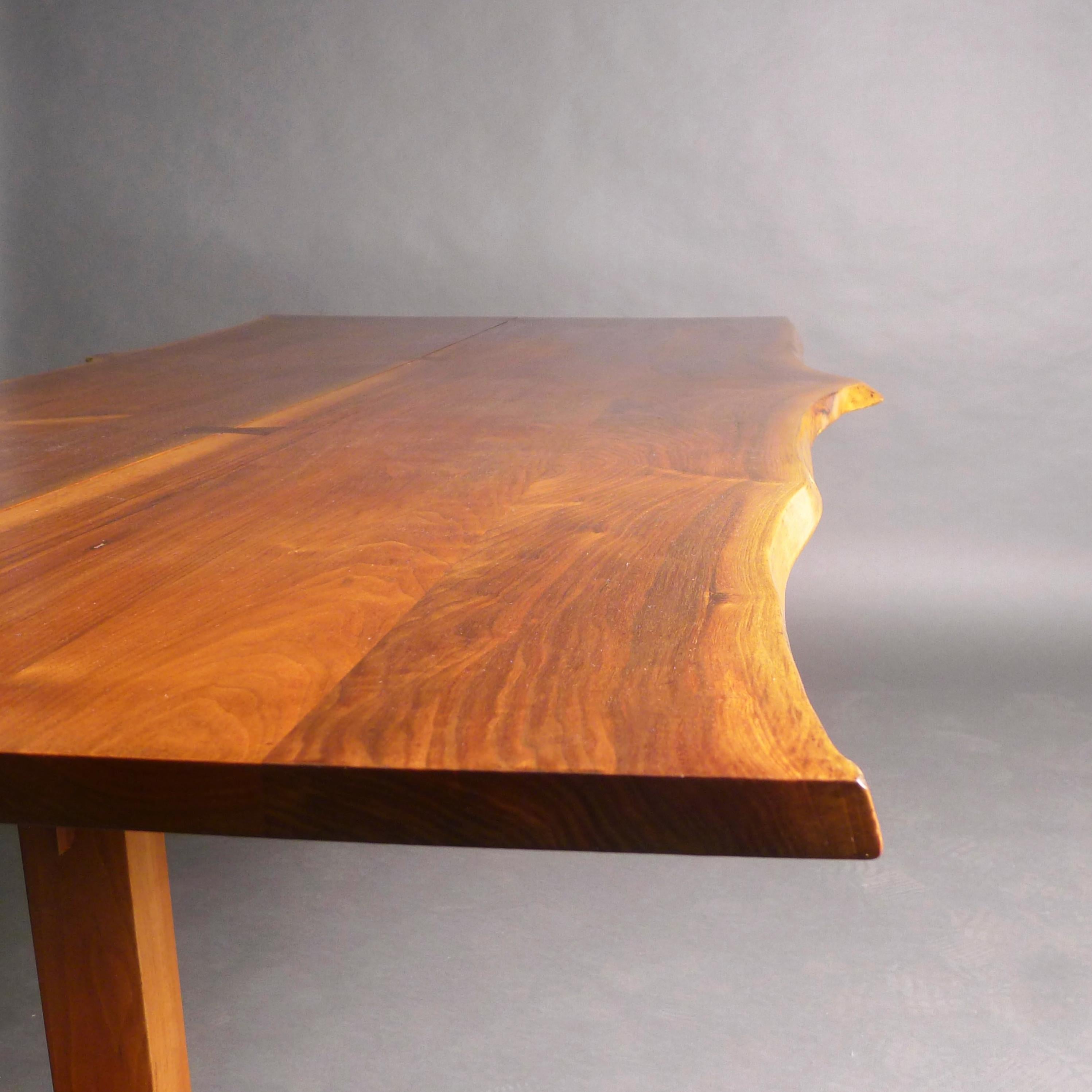 Rosewood George Nakashima, American Black Walnut Free-Edge Trestle Dining Table, 1960