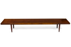 George Nakashima American Black Walnut Turned Leg Slab Bench, USA, 1960s