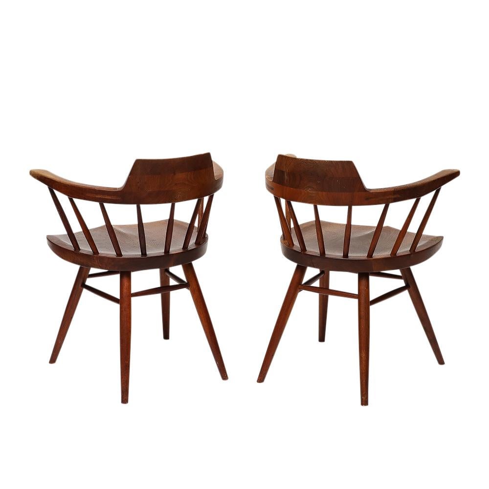 Sillones George Nakashima, nogal negro, firmados con el nombre del cliente Estadounidense en venta
