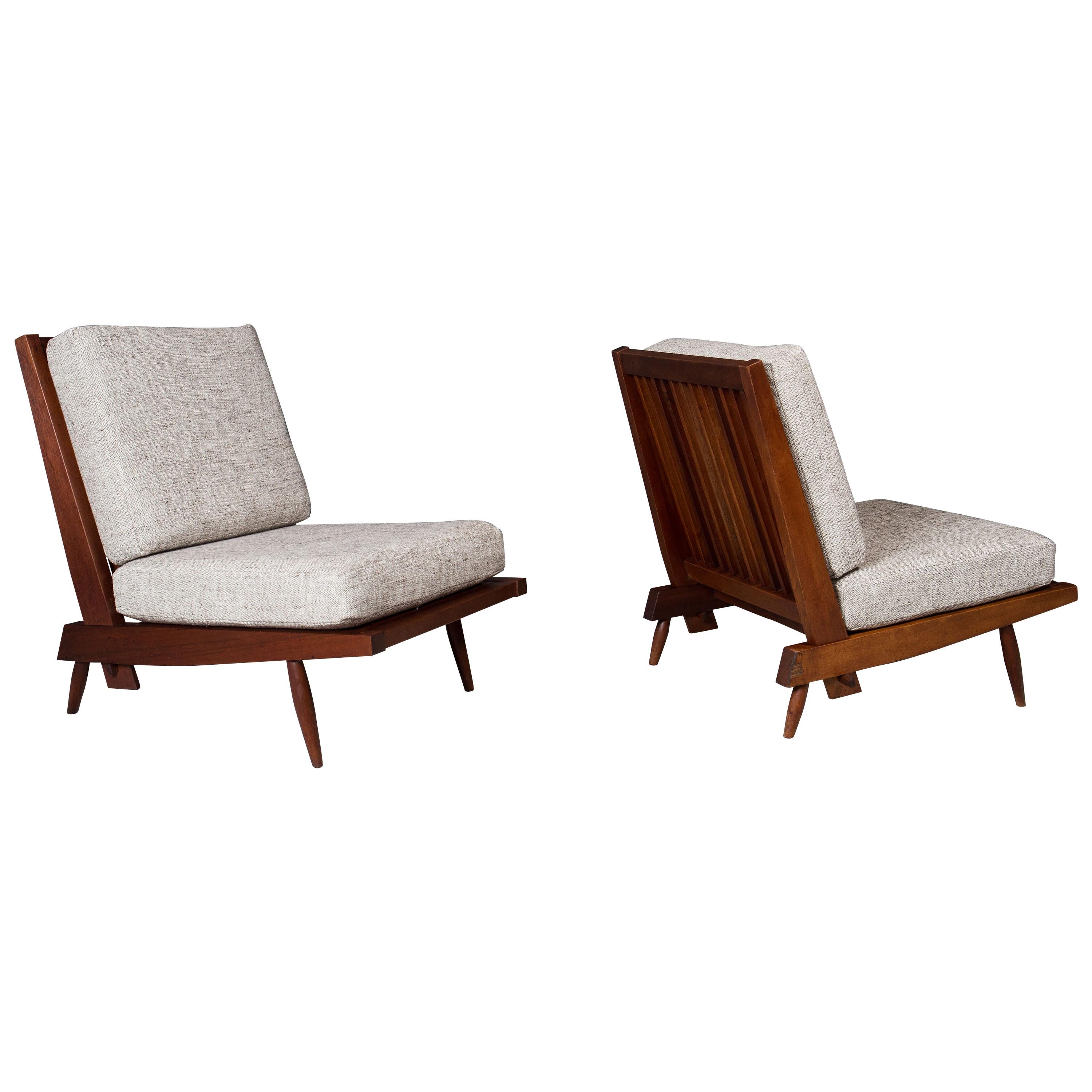 George Nakashima, Armless Cushion Chairs, Ca 1960s