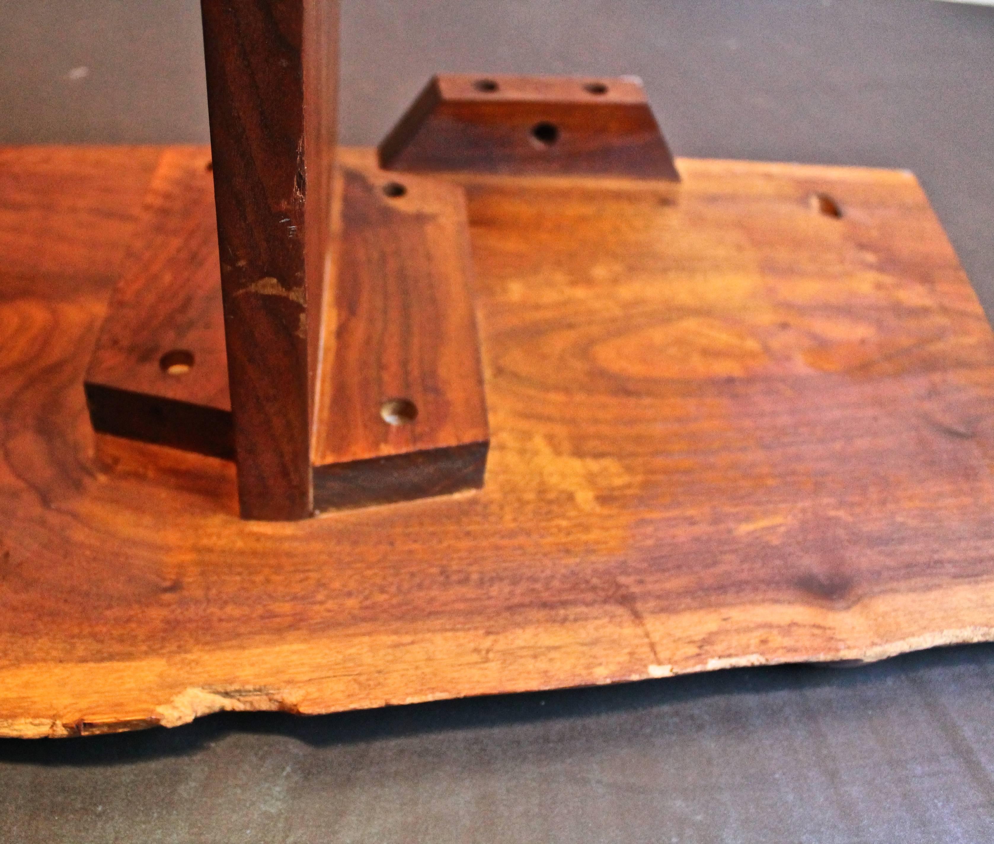 George Nakashima Attributed Walnut 'Minguren' Pedestal Table For Sale 1