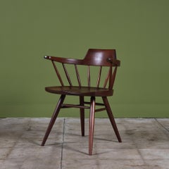 George Nakashima Silla de capitán de nogal negro