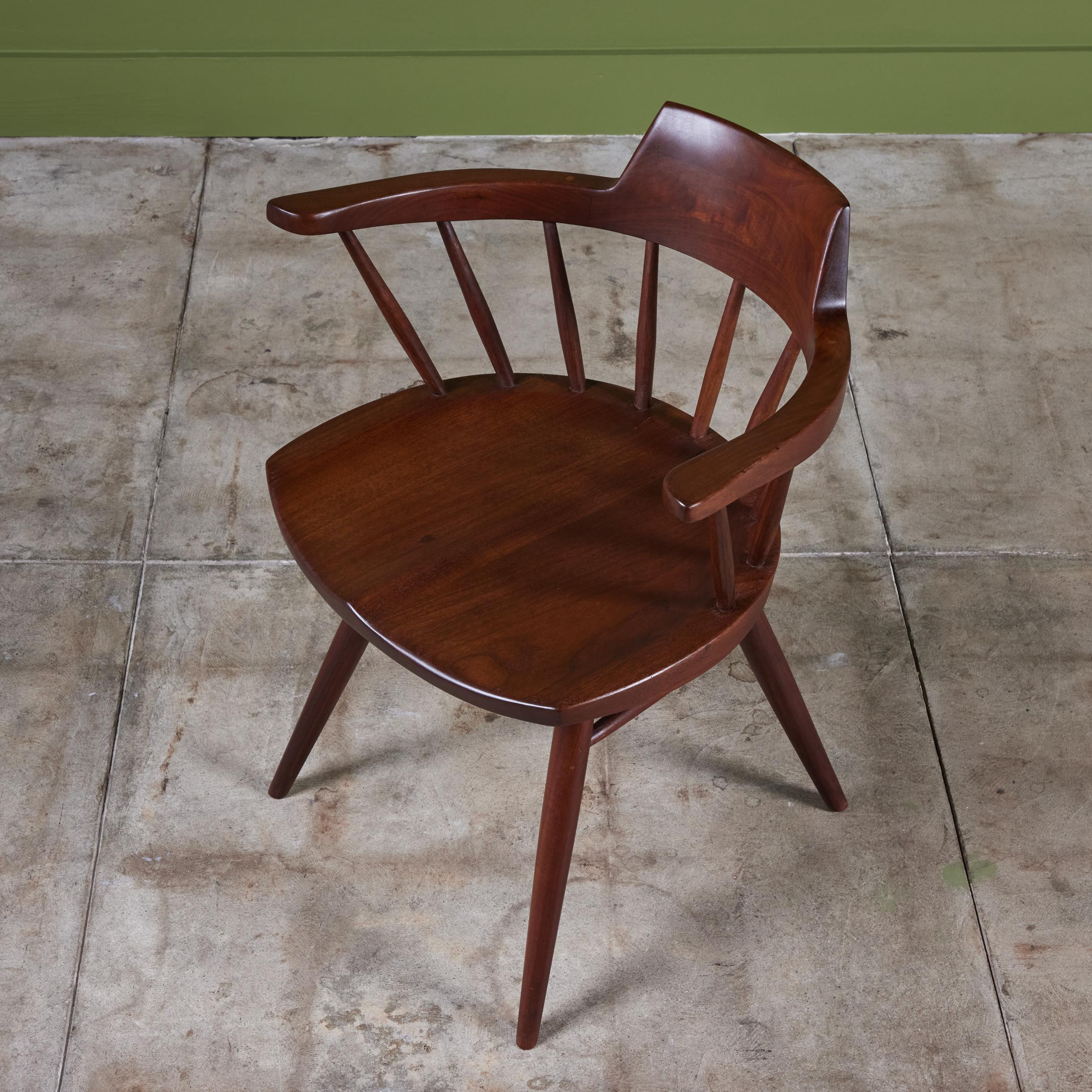 Chaise de capitaine en noyer noir George Nakashima 1