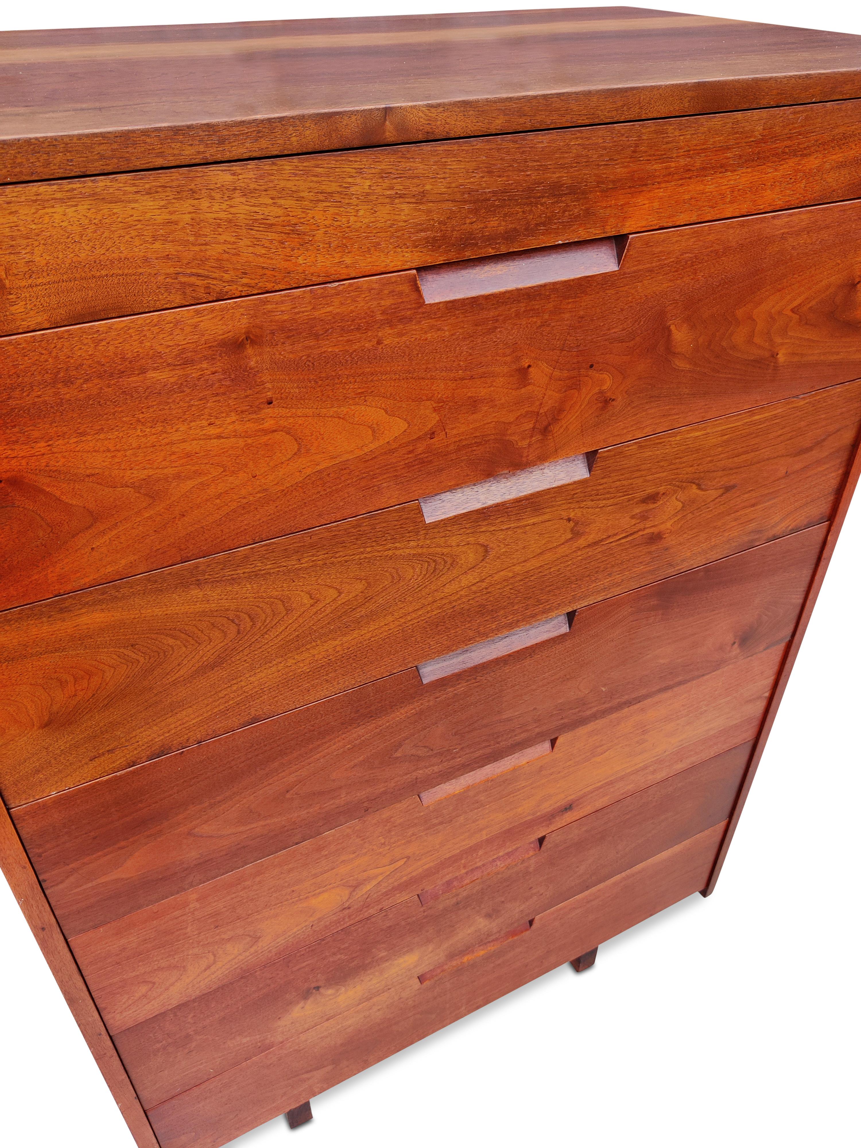 George Nakashima Black Walnut Chest of Drawers with Dovetail Joinery, USA 1960s 12