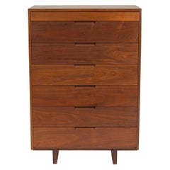 George Nakashima Black Walnut Chest of Drawers with Dovetail Joinery, USA 1960s