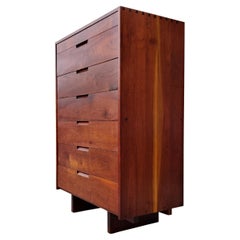 Vintage George Nakashima Black Walnut Chest of Drawers with Dovetail Joinery, USA 1960s