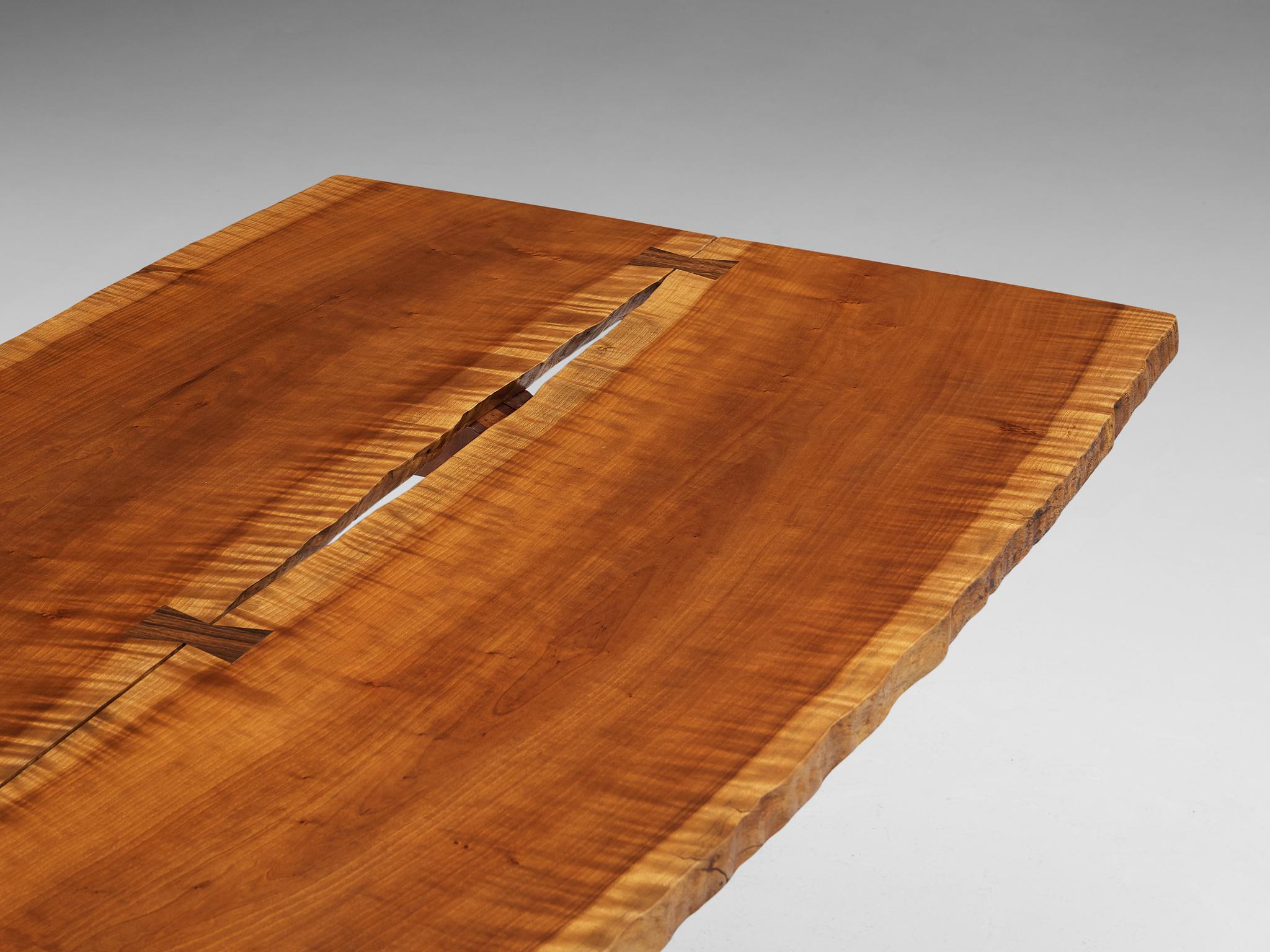George Nakashima Boat-Shaped Trestle Dining Table  In Good Condition For Sale In Waalwijk, NL