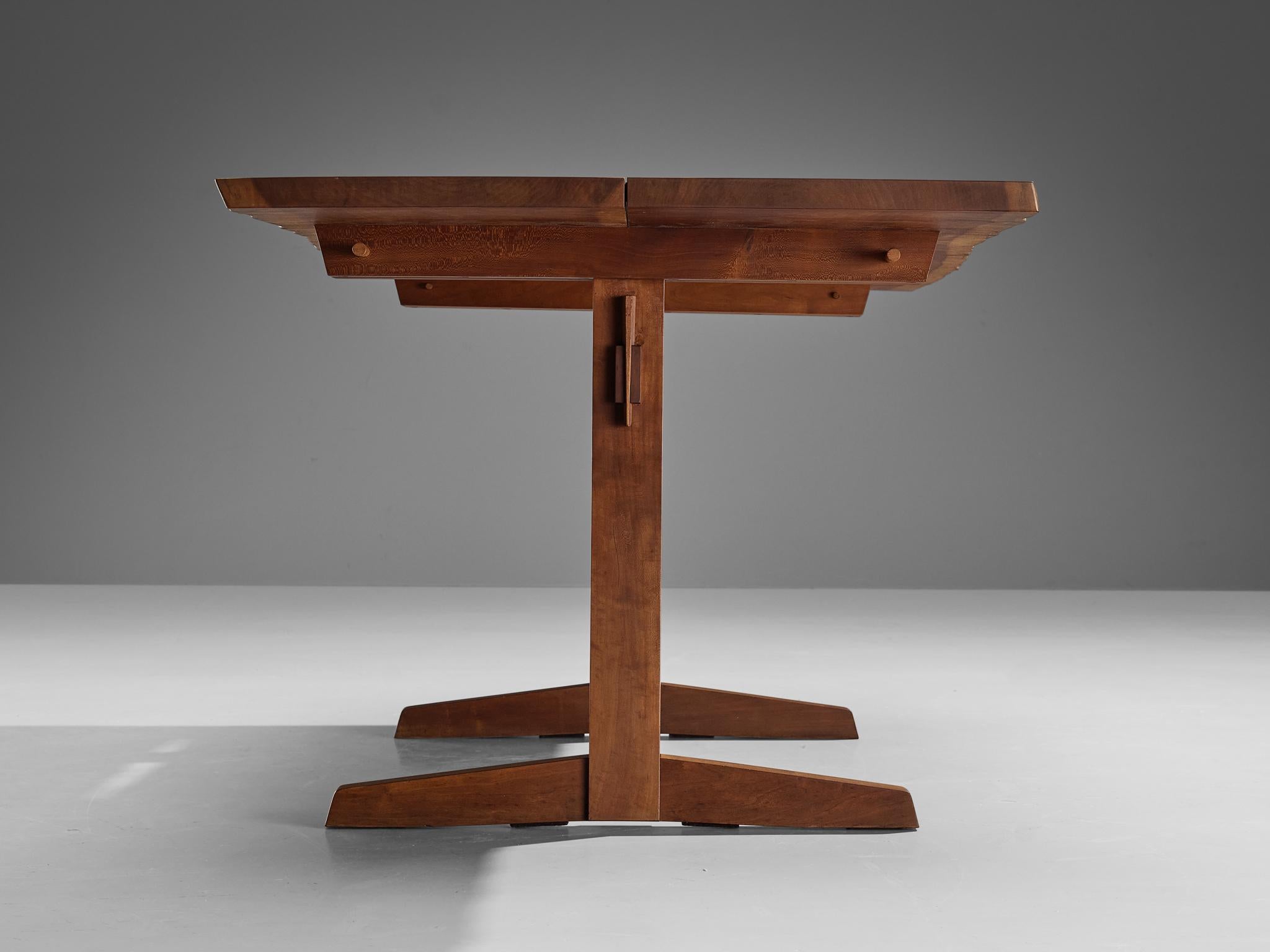 Late 20th Century George Nakashima Boat-Shaped Trestle Dining Table  For Sale