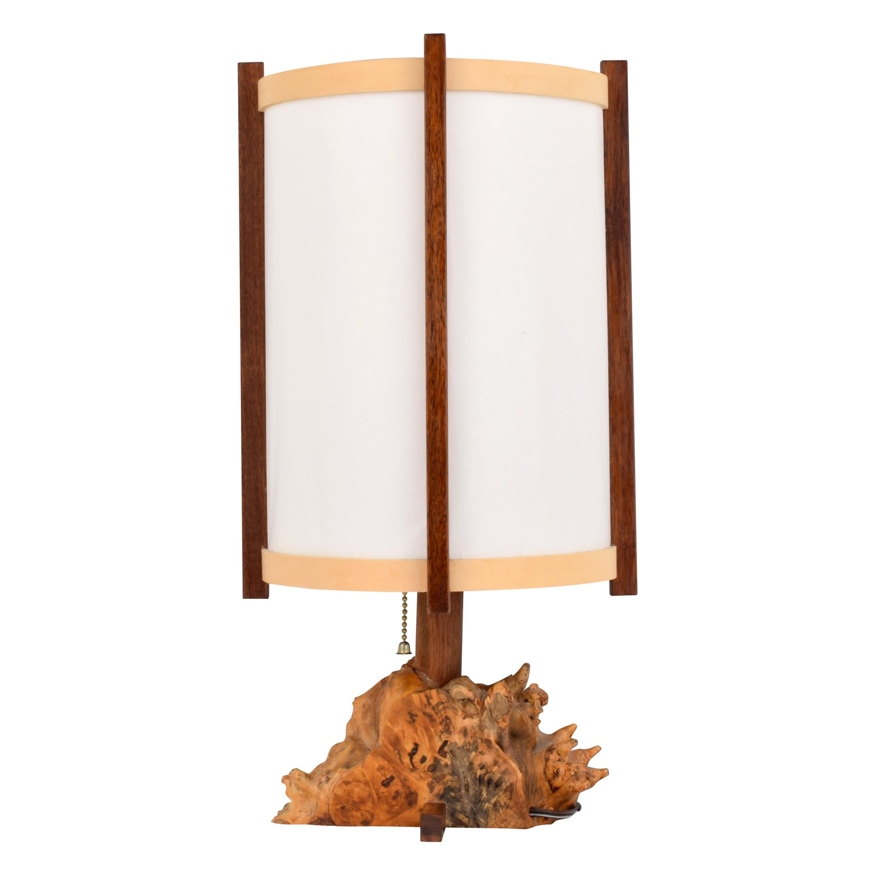 George Nakashima Buckeye Burl and Parchment Table Lamp, USA 1970s at  1stDibs | nakashima lamp