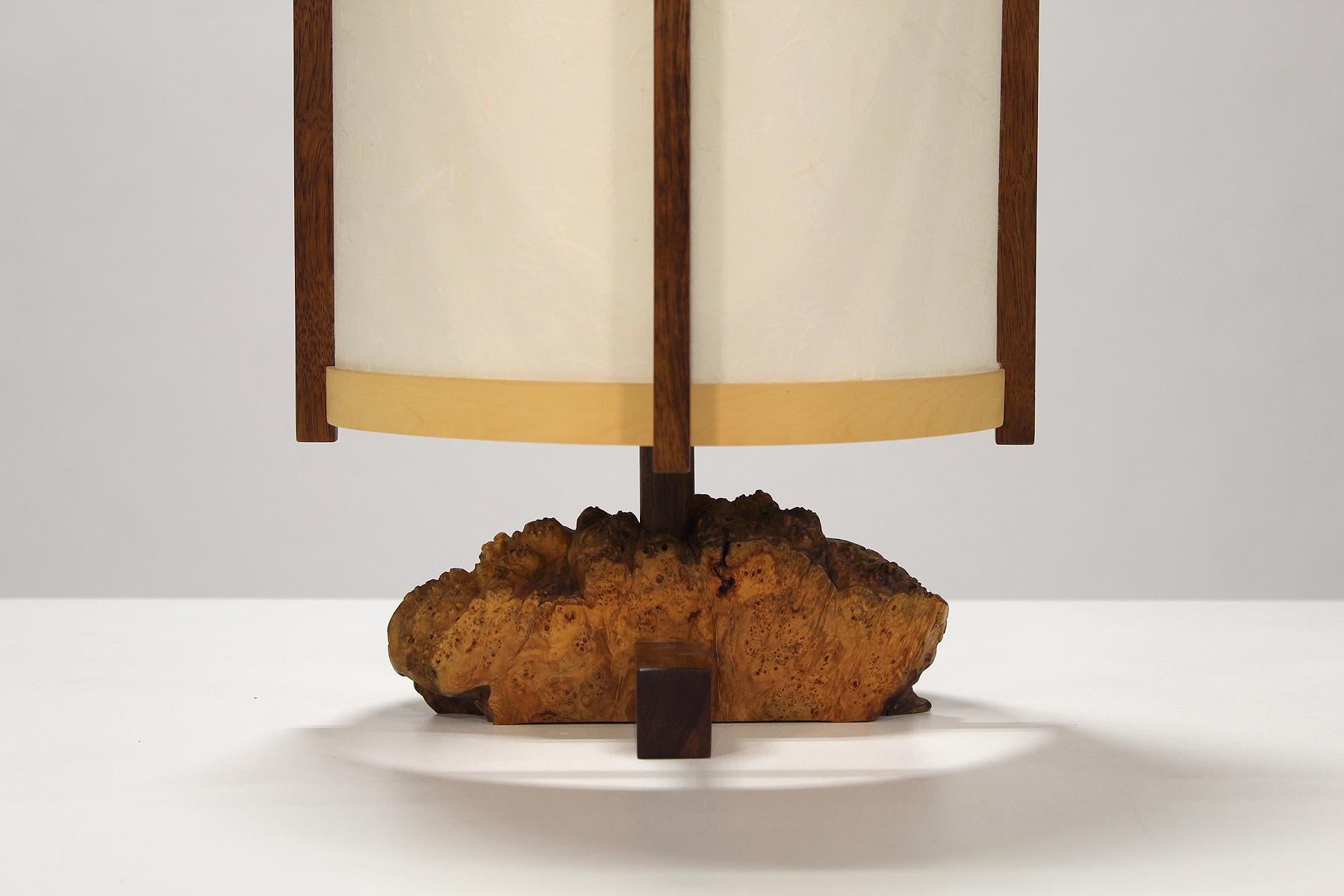 George Nakashima Buckeye Burl Table Lamp For Sale 2