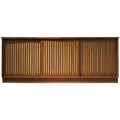 George Nakashima Cabinet with Walnut and Pandanus Cloth