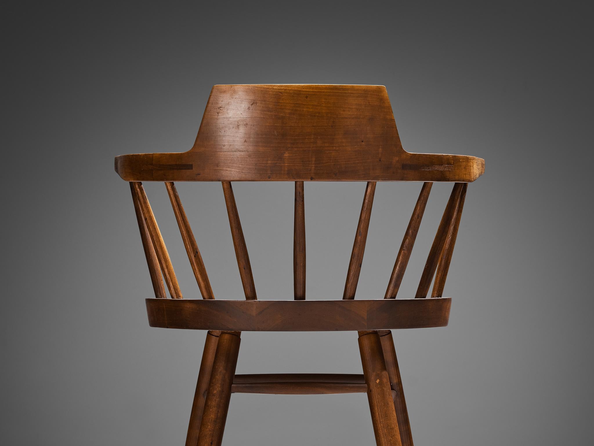 American George Nakashima Captain’s Armchairs in Cherry For Sale