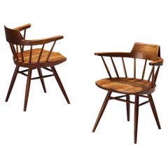 Vintage George Nakashima Captain’s Armchairs in Cherry