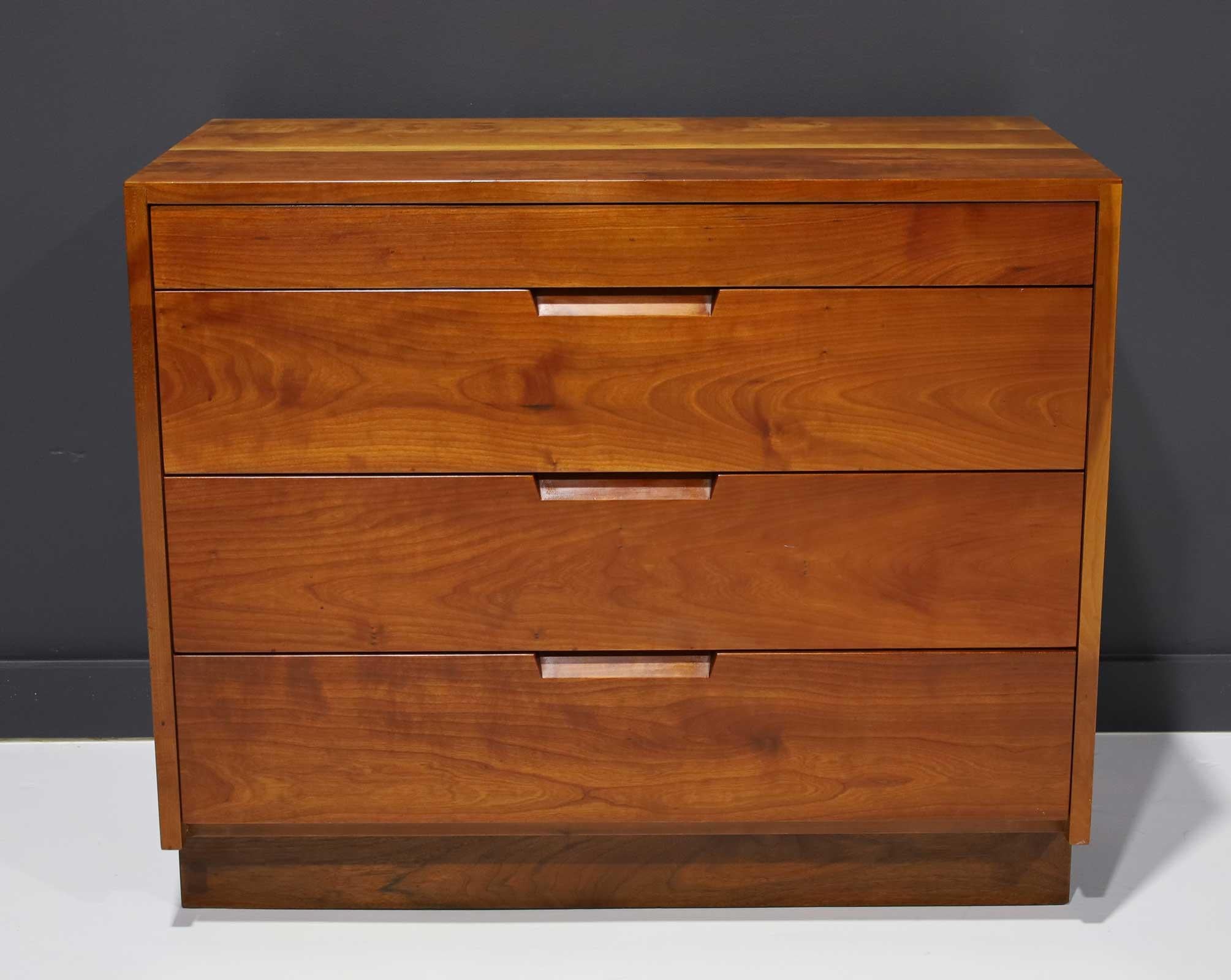 George Nakashima chest of drawers dtd. 1961 in cherry with sub sap detail. Authentication and original paperwork included.