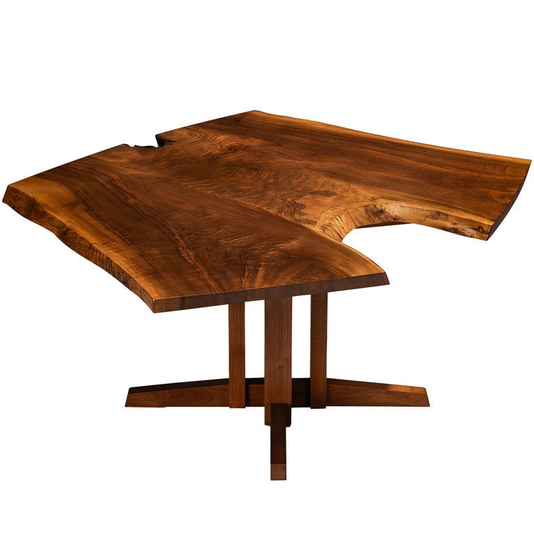George Nakashima 'Cluster Base' Table with Live-Edge Top For Sale